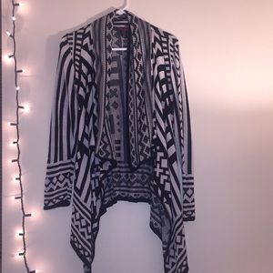 Black and white patterned cardigan